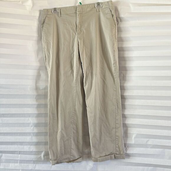 Levi’s Strauss Signature Women’s Khaki Pants Size 16 Straight Leg Casual Trouser - Picture 1 of 3
